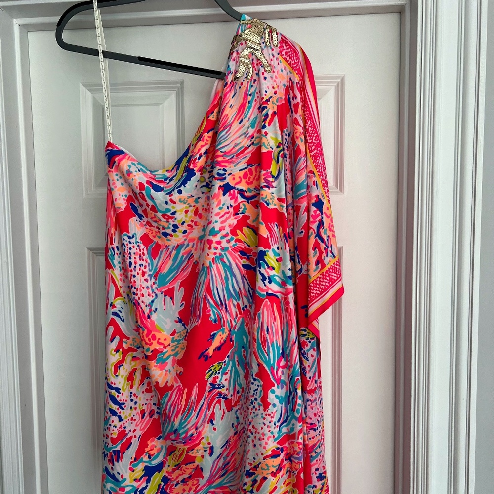 Lily Pulitzer One Shoulder Caftan